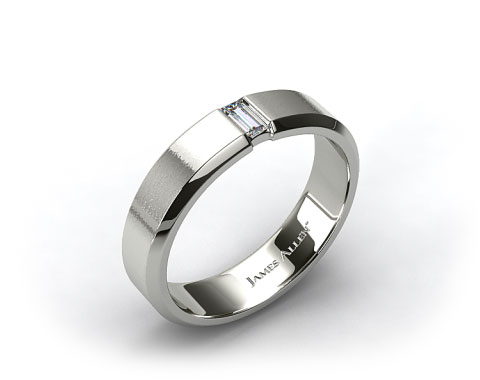 14k White Gold 7mm Mens Diamond Wedding Ring